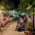 People enjoying their dinner with live music